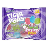 Colombina Tiger Easter Pops, Cherry, Blue Raspberry, and Watermelon Flavored, Individually Wrapped, Ideal for Easter Baskets or Eggfillers, 7oz (Pack