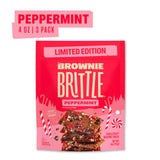 Brownie Brittle - Chocolate Chip Peppermint Thin and Crispy Sweet Snacks (Pack of 3, 4 oz), Rich Gourmet Brownie Bites Dessert