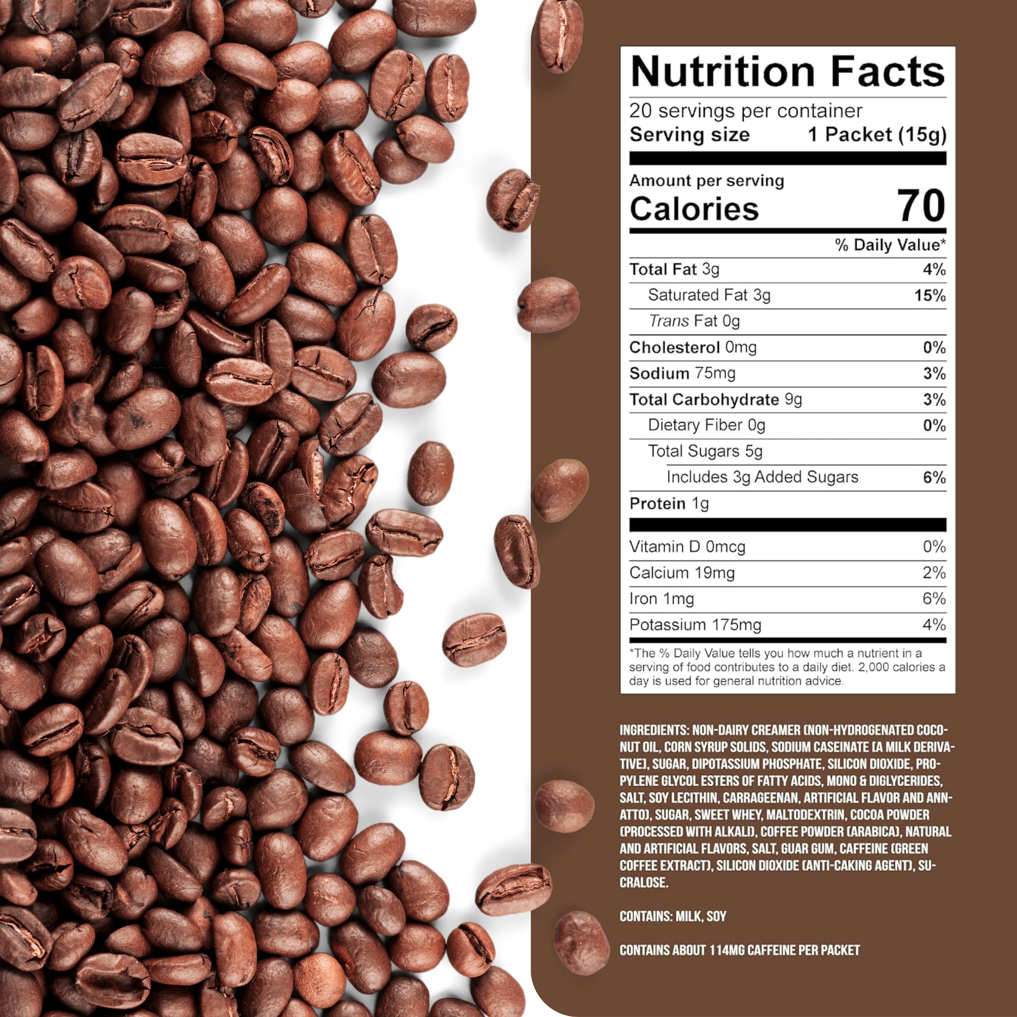 The Frozen Bean Mocha Frappe & Latte Instant Mix (20 Sticks), Made with Arabica Coffee, Double Shot Caffeine, Low Sugar & Premium Ingredients, Hot