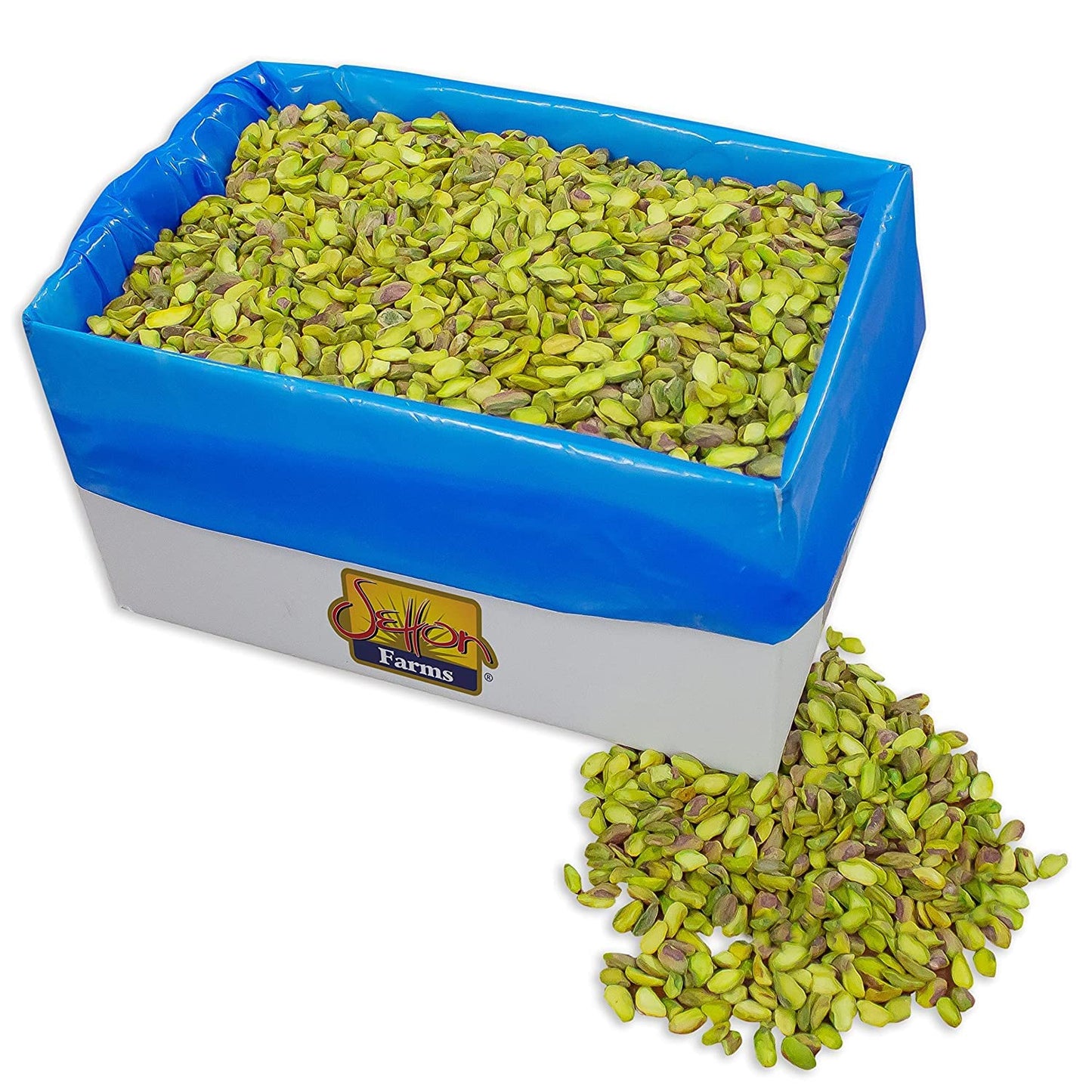 Setton Farms Premium California Raw Pistachio Halves, Bulk Pistachio Split Kernels, Bulk Raw Pistachio Pieces, 4lb Bulk Case, Chopped Pistachios