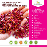 Organic Veda Dried Rose Petals, 4 oz - 100% Organic Real Edible Rose Petals - Food Grade USDA Rose Petal for Making Rose Water, Baking, Herbal Tea
