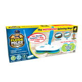 Original As Seen On TV Floor Police Mop with Motorized Dual Spinning Mopheads & 6 Unique Cleaning Pads by BulbHead, Lightweight, Rechargeable