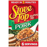 Stove Top Pork Stuffing Mix, Instant Side Dish for Pork and Holiday Meals, Savory Seasoned Bread Stuffing, Ready in 5 Minutes, 6 Ounce Box (Pack of 1)