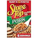 Stove Top Pork Stuffing Mix, Instant Side Dish for Pork and Holiday Meals, Savory Seasoned Bread Stuffing, Ready in 5 Minutes, 6 Ounce Box (Pack of 1)