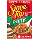 Stove Top Pork Stuffing Mix, Instant Side Dish for Pork and Holiday Meals, Savory Seasoned Bread Stuffing, Ready in 5 Minutes, 6 Ounce Box (Pack of 1)