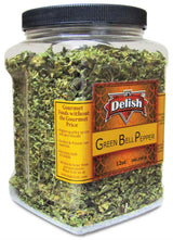 Dehydrated Dried Green Bell Pepper by It's Delish - Jumbo Reusable Container 12 Oz - Sealed to Maintain Freshness - Chopped & Dried Vegetable Spice