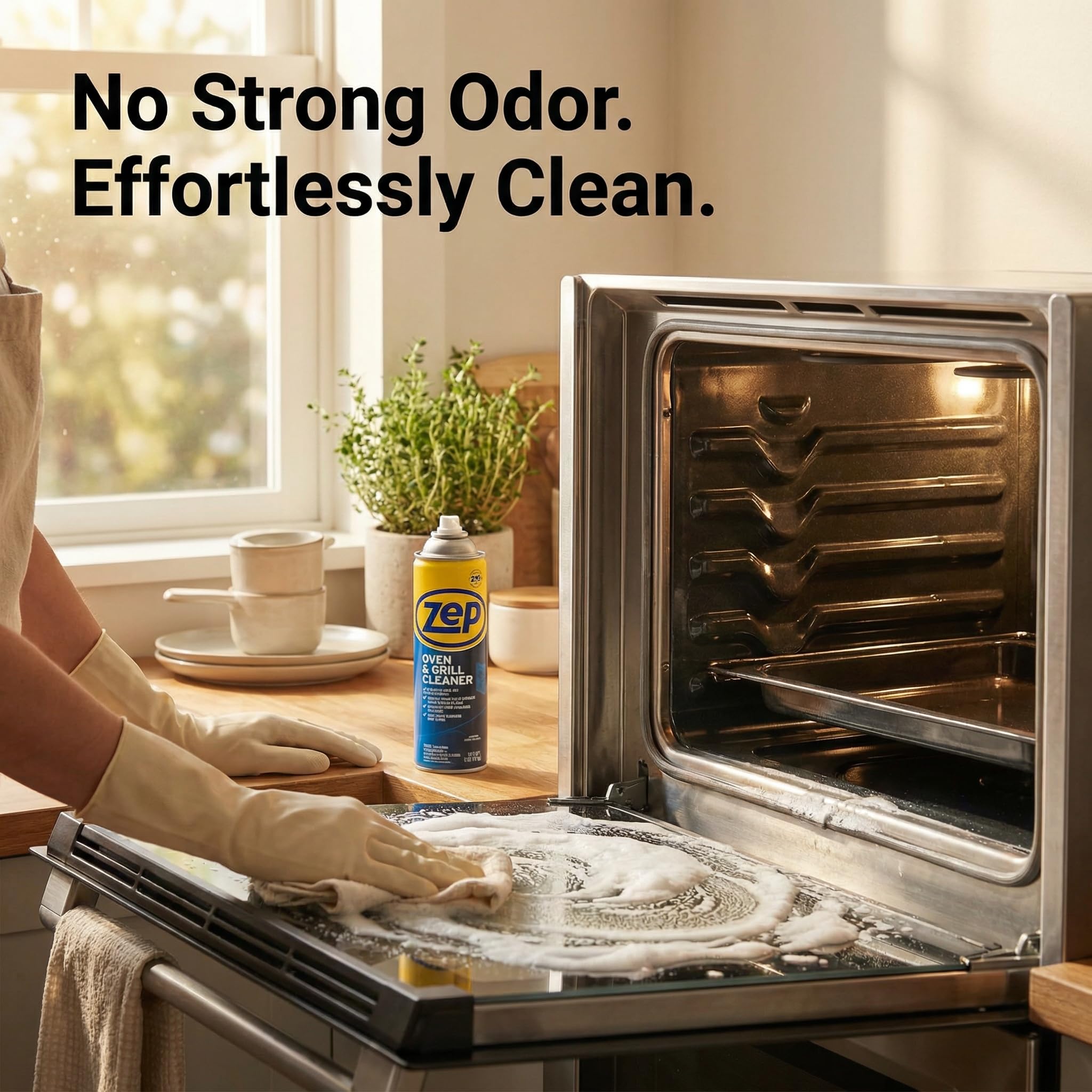 No Scent Oven And Grill Cleaner - 19 oz Foam Spray - Oven Cleaner and Grill Cleaner for Kitchen - Stove Top Cleaner Degreaser - 3 Count Value Pack