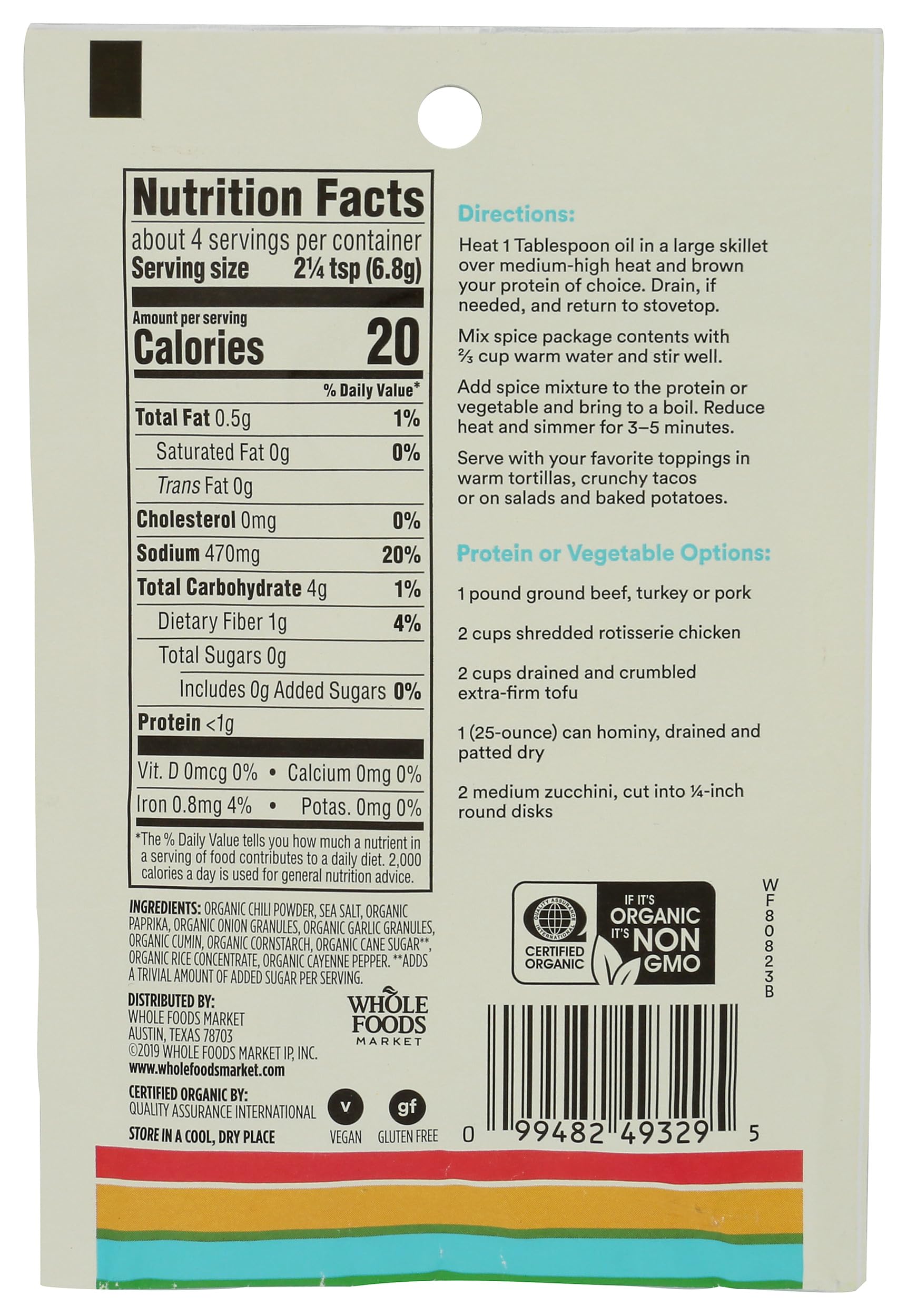 365 by Whole Foods Market, Organic Taco Seasoning, 1 Ounce