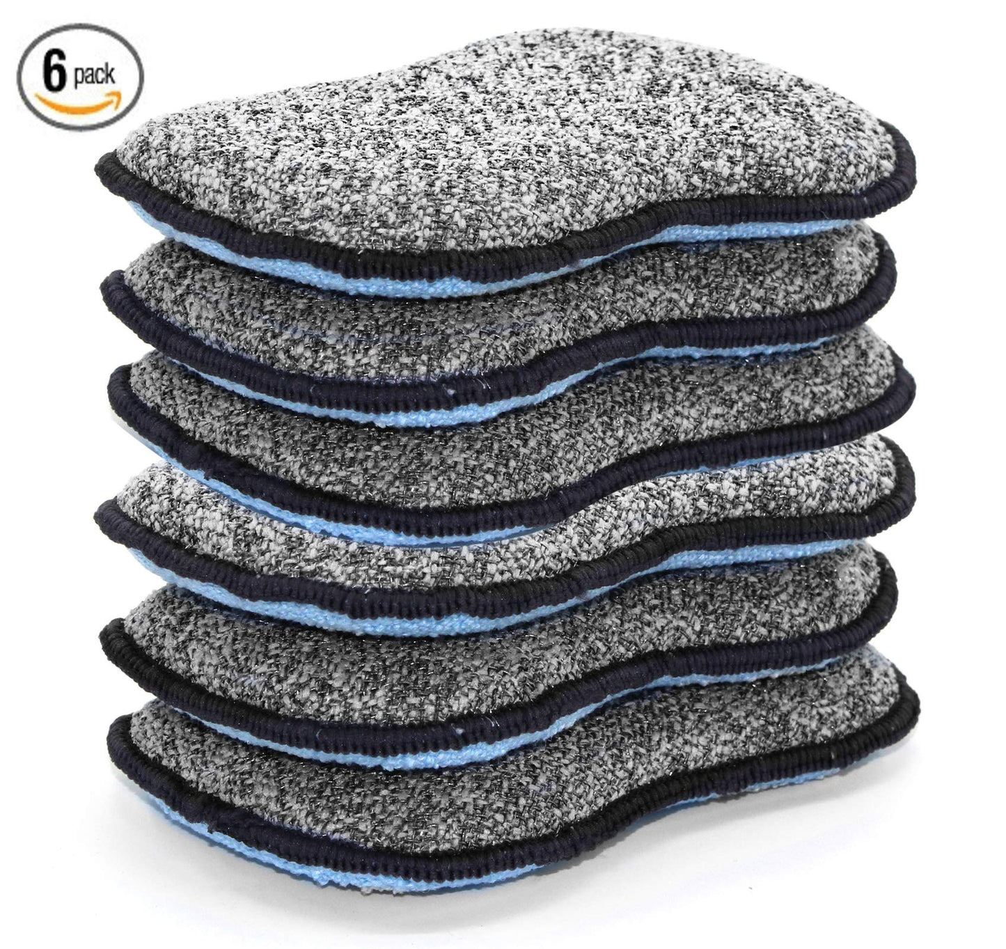 Multi-Purpose Scrub Sponges for Kitchen by Scrub- it - Non-Scratch Microfiber Sponge Along with Heavy Duty Scouring Power - Effortless Cleaning