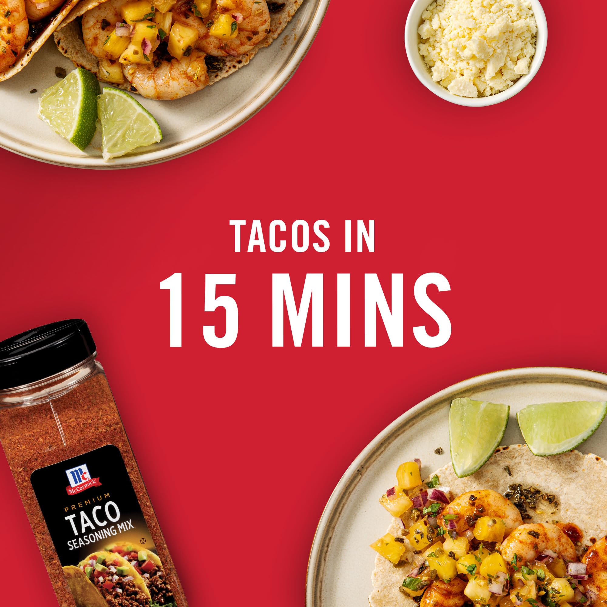McCormick Taco Seasoning Mix, Premium, No MSG Added, No Artificial Flavors, For Tacos, Nachos, Fajitas and More, 24 oz