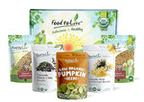 Food to Live Organic Omega-3 Seeds in a Gift Box - A Variety Pack of Sunflower, Pumpkin, Chia, Golden Flax, and Hemp Seeds