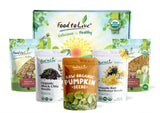 Food to Live Organic Omega-3 Seeds in a Gift Box - A Variety Pack of Sunflower, Pumpkin, Chia, Golden Flax, and Hemp Seeds