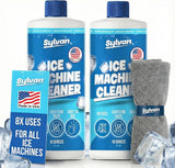 Sylvan Ice Machine Cleaner and Descaler | 2x 16 oz (8 uses) | Free Cloth | Made in USA | Nickel Safe Ice Maker Cleaner and Descaler | Universal