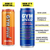 GYM WEED Athletic Focus Drink with KSM-66 Ashwagandha, Lion's Mane Mushroom, L-Theanine, 200mg Green Tea Caffeine with Natural Sweeteners Tropical