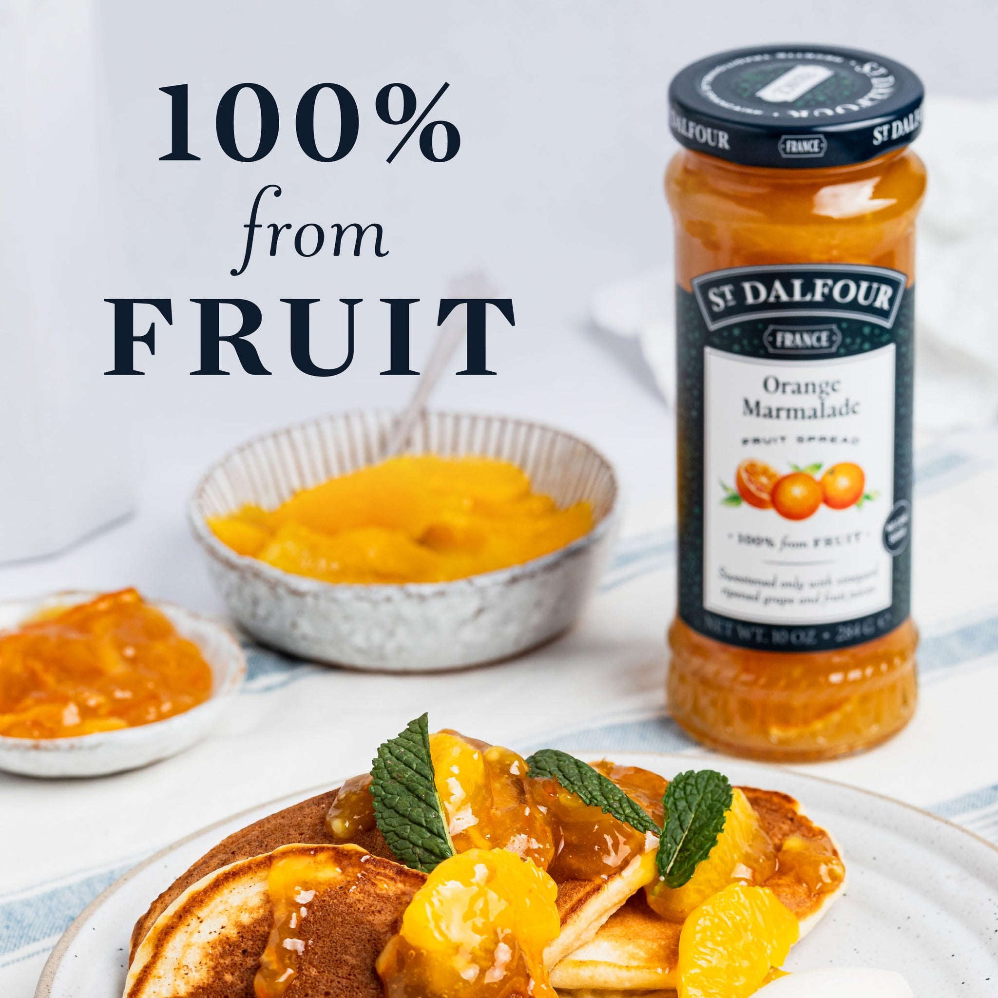 St. Dalfour Orange Marmalade Fruit Spread - 10oz - 100% from Fruit, No Artificial Ingredients, Non-GMO, No Cane Sugars, All Natural