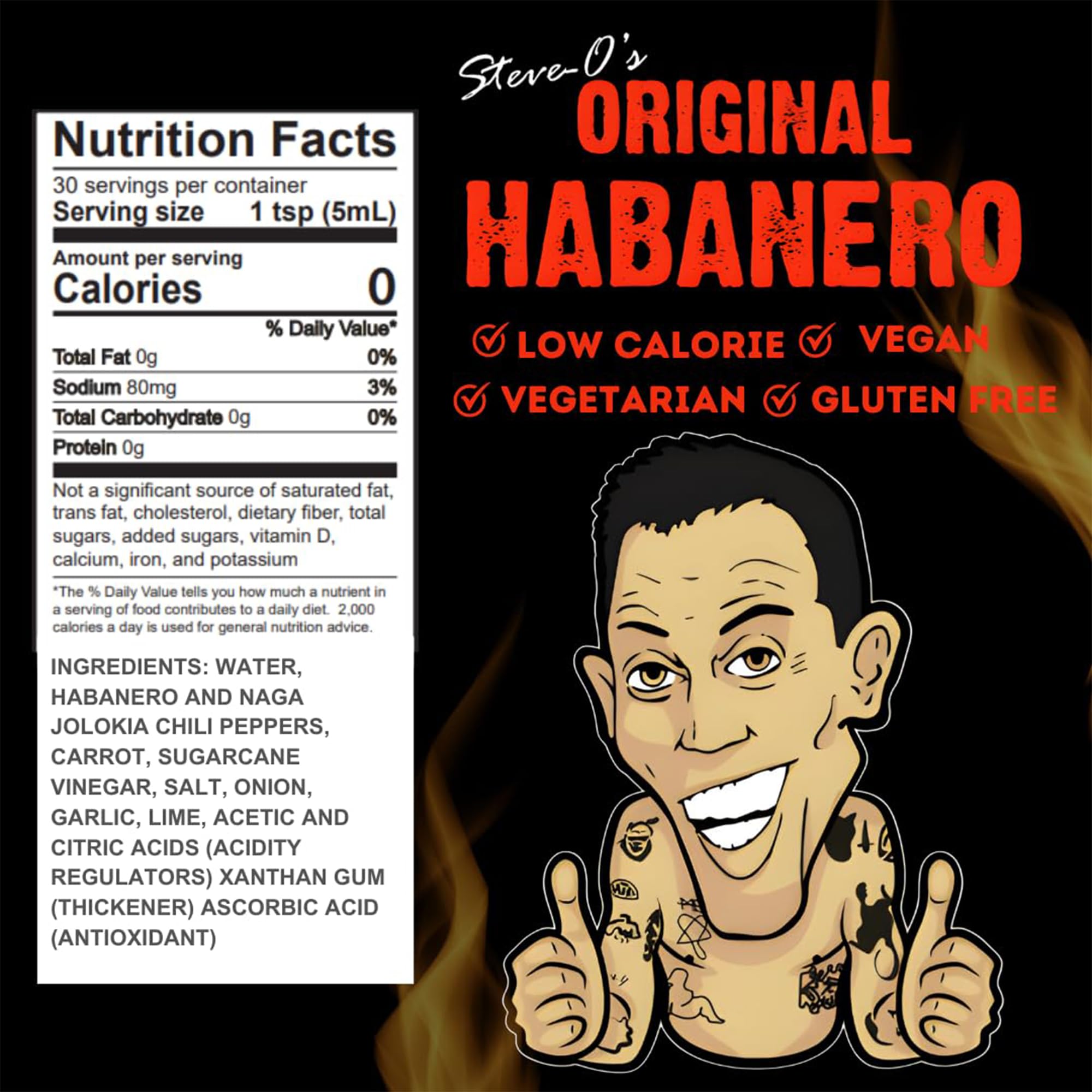 Steve-O's Hot Sauce - Habanero Hot Sauce | Garlic Habanero Hot Sauce for Tacos, Burgers, Nachos, Eggs, BBQ (148 ml)