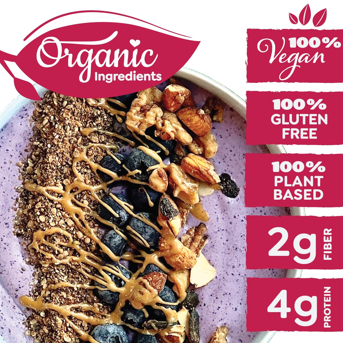 Witzi's Grain Free Granola, Lemon Raspberry, 5oz (Pack of 3), Made with Almonds, Lemons & Raspberries, Vegan, Keto, Gluten Free, Healthy Snack