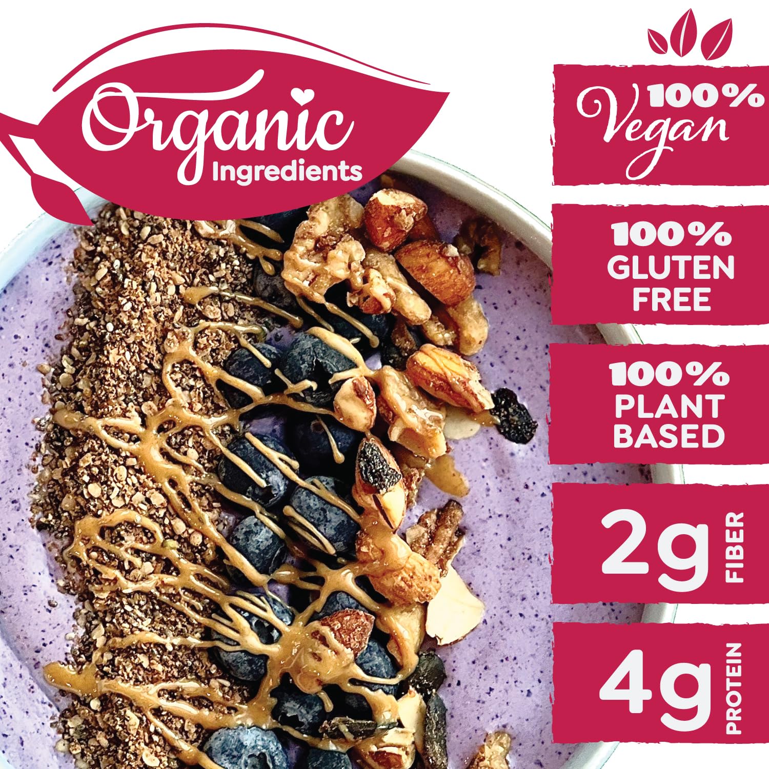 Witzi's Grain Free Granola, Lemon Raspberry, 5oz (Pack of 3), Made with Almonds, Lemons & Raspberries, Vegan, Keto, Gluten Free, Healthy Snack
