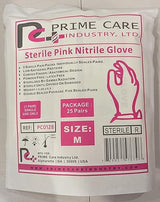 Prime Care Sterile PINK Nitrile (Box 25 pairs) (Medium)