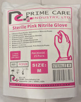 Prime Care Sterile PINK Nitrile (Box 25 pairs) (Medium)