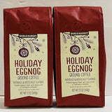 World Market Coffee Seasonal Holiday Eggnog Ground Coffee - Pack of 2 Bags - 12 oz Per Bag - 24 oz Total - Bulk Limited Edition Ground World Market