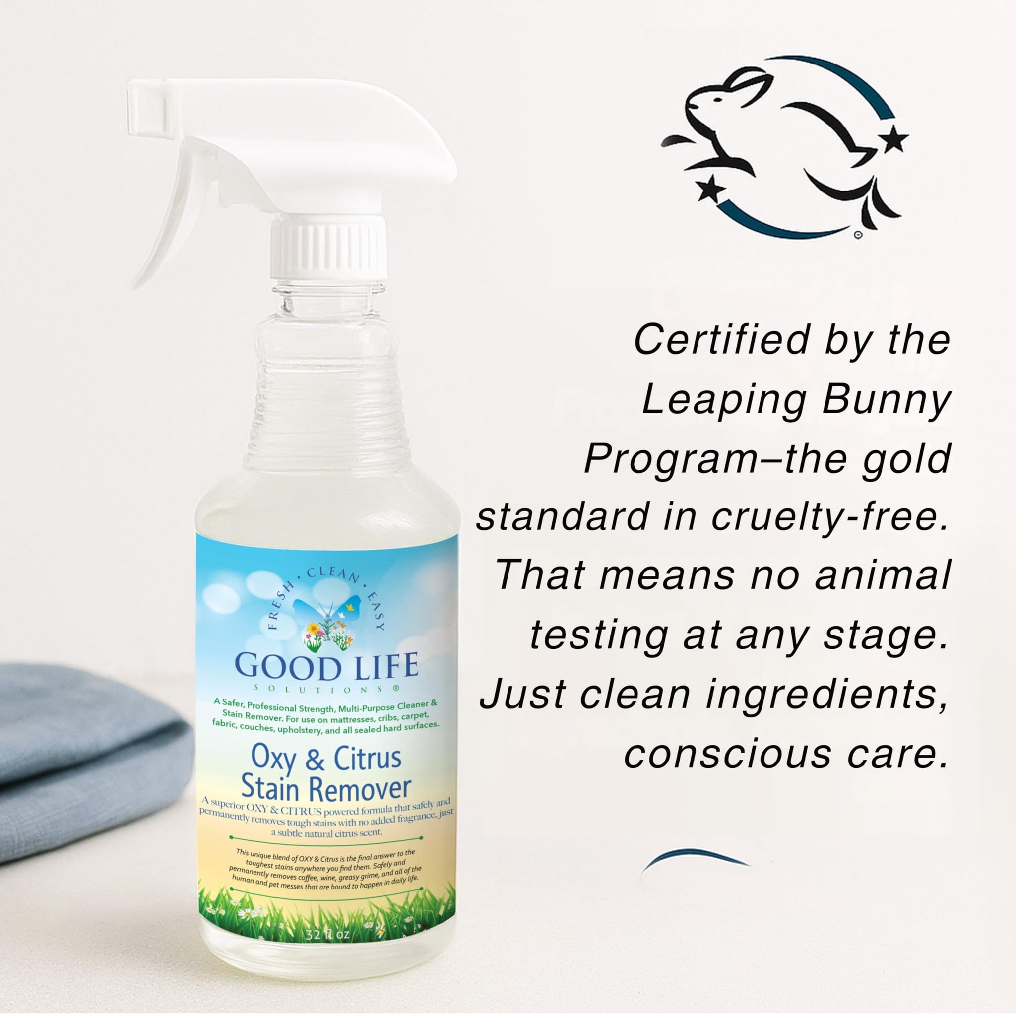 Good Life Solutions Oxy Citrus Stain Remover and All-Purpose Cleaner - Plant-based Multi-Purpose Cleaning Spray, Perfect for Mattress, Carpet, Floors