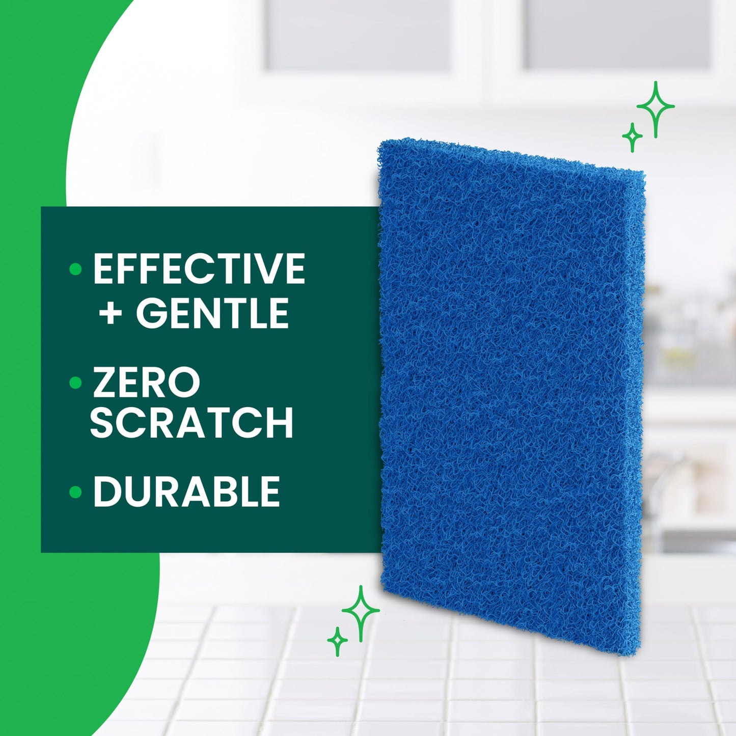Scotch-Brite Zero Scratch Scouring Pad, Effective + Gentle Dish Scrubber for Household Cleaning, 3 Scrub Pads for Dishes, Nonstick Pots and Pans