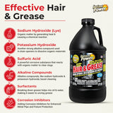 Hair & Grease Cleaner for Drains - Fast-Acting Liquid Clog Remover for Kitchen and Bathroom Plumbing, Safe for Pipes and Septic Systems, Includes
