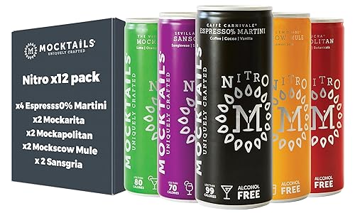 Mocktails Uniquely Crafted Alcohol Free | Award Winning Variety Pack Nitro Slim Cans | Non-Alcoholic Cocktail, Low Calorie, Non-GMO, Vegan Alternative