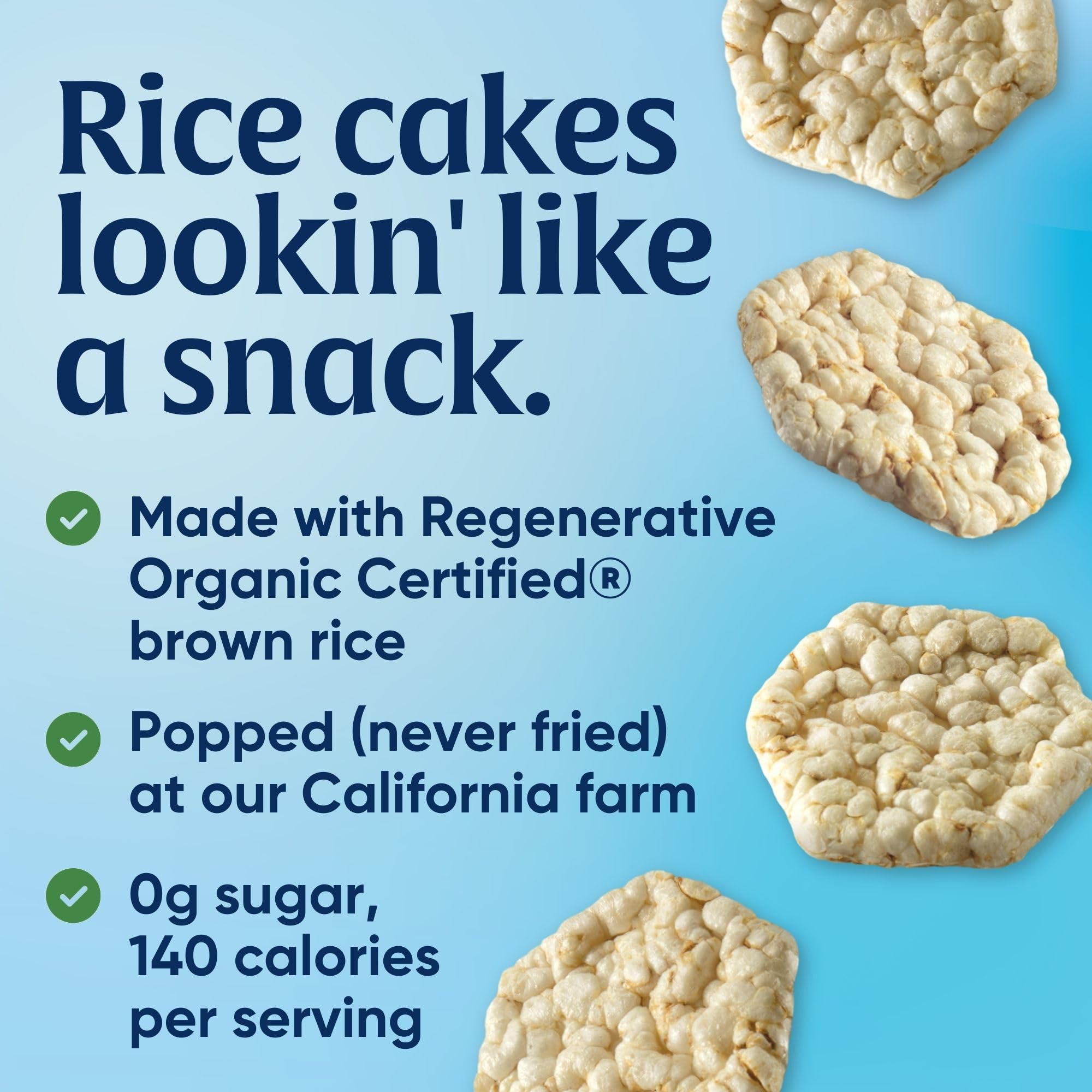 Lundberg Organic Rice Cake Minis, Original Sea Salt - Mini Rice Cakes, Healthy Snacks for Adults and Kids, Vegan Snacks, Gluten-Free, Healthy Food