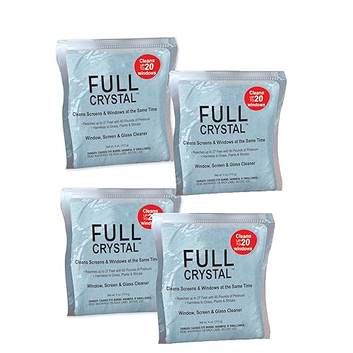 Full Crystal Refill Kit - 1 lb Crystal Powder Exterior Window Cleaner for Glass and Screens, Equivalent to 4 oz Bags Making Up to 640 fl oz Each