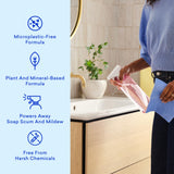BLUELAND Bathroom Cleaner, Starter Set, Eucalyptus Mint Scent, Spray Bottle with 4 Refill Tablets, Eco-Friendly Cleaning Supplies, 4 x 24 Fl oz