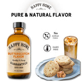 Happy Home Butterscotch Flavor Extract, Gluten-Free, Dairy-Free, Nut-Free, Kosher, 4 fl oz