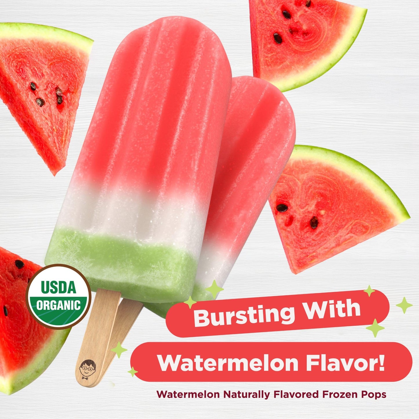 JonnyPops® Organic Watermelon Frozen Pops 8ct