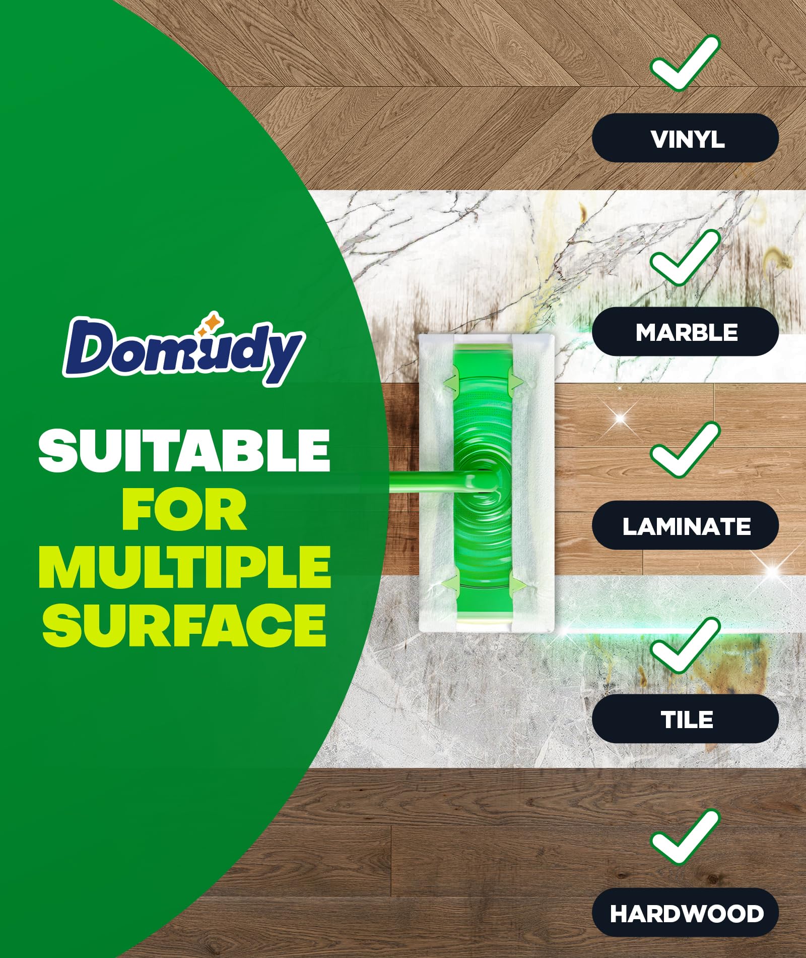 60 Count Heavy Duty Dry Sweeping Cloths Refills for Swiffer Sweeper Mop, Deep Clean Sweeper Pet Mop Pads for Multi Surface Floor Mopping & Cleaning