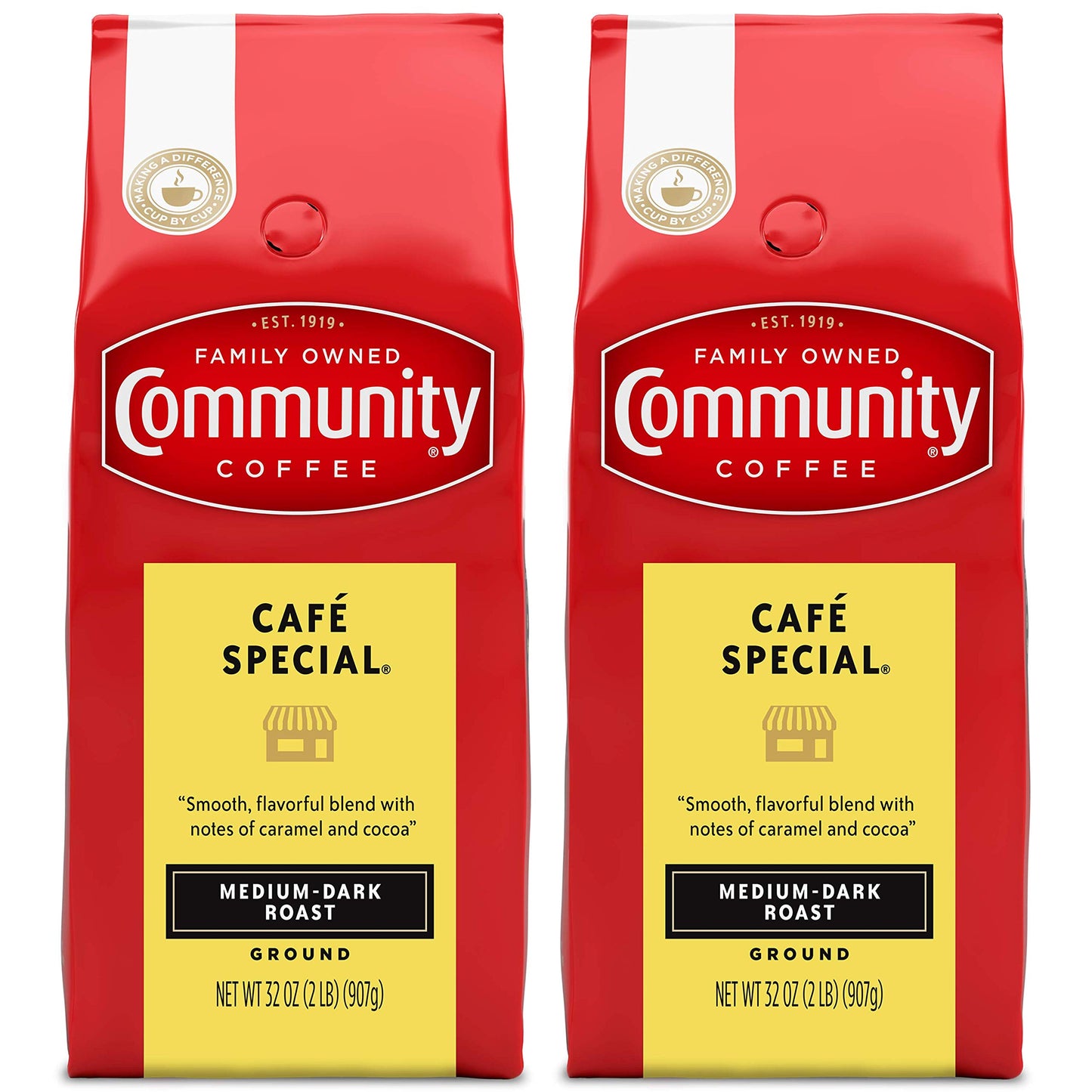 Community Coffee Cafe Special Ground Coffee, Medium Dark Roast, 64 Ounces (32 Ounce Bag-Pack of 2)