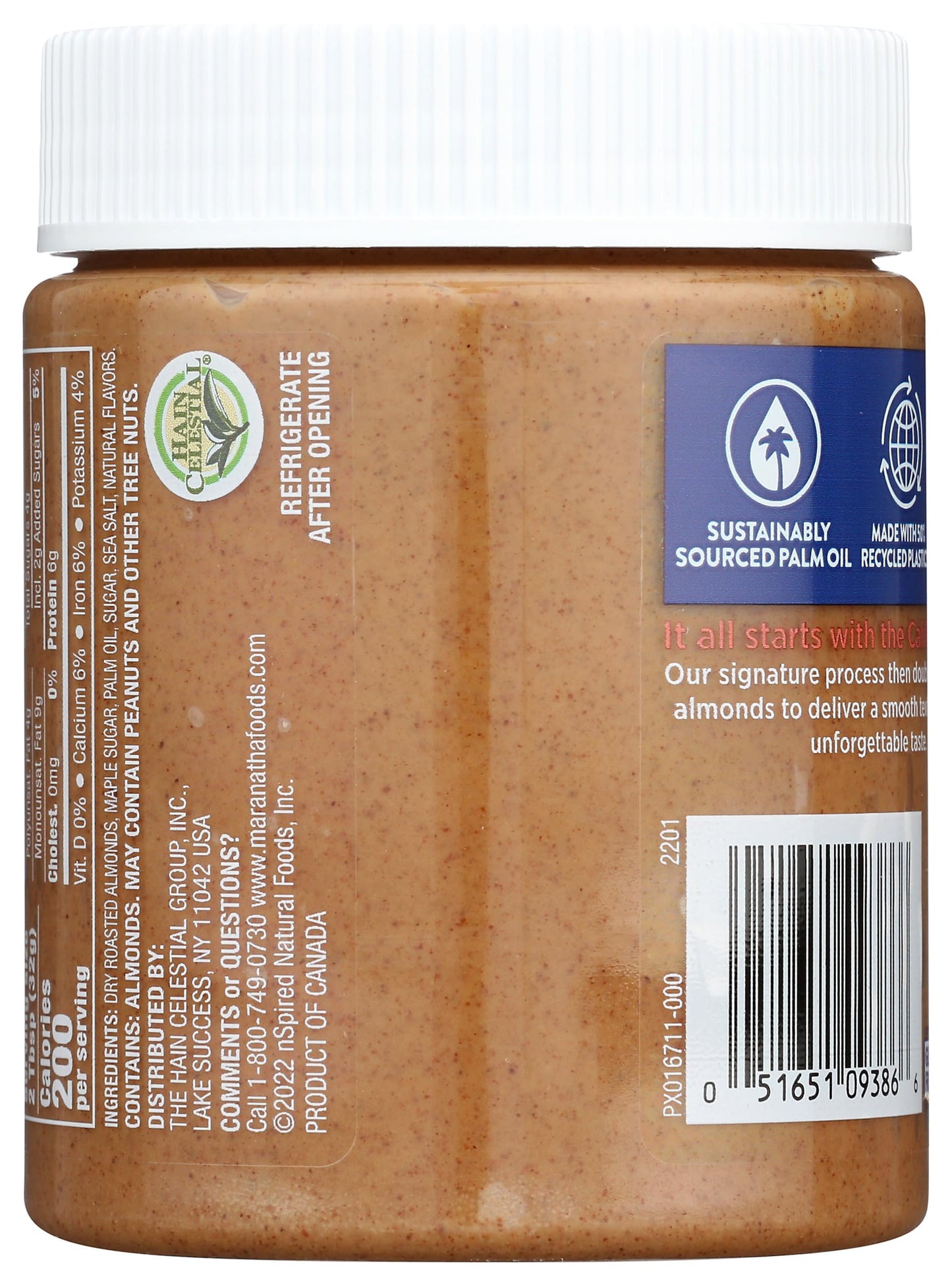 MaraNatha Creamy Roasted Maple Almond Butter, No Stir, 12 Ounce Jar