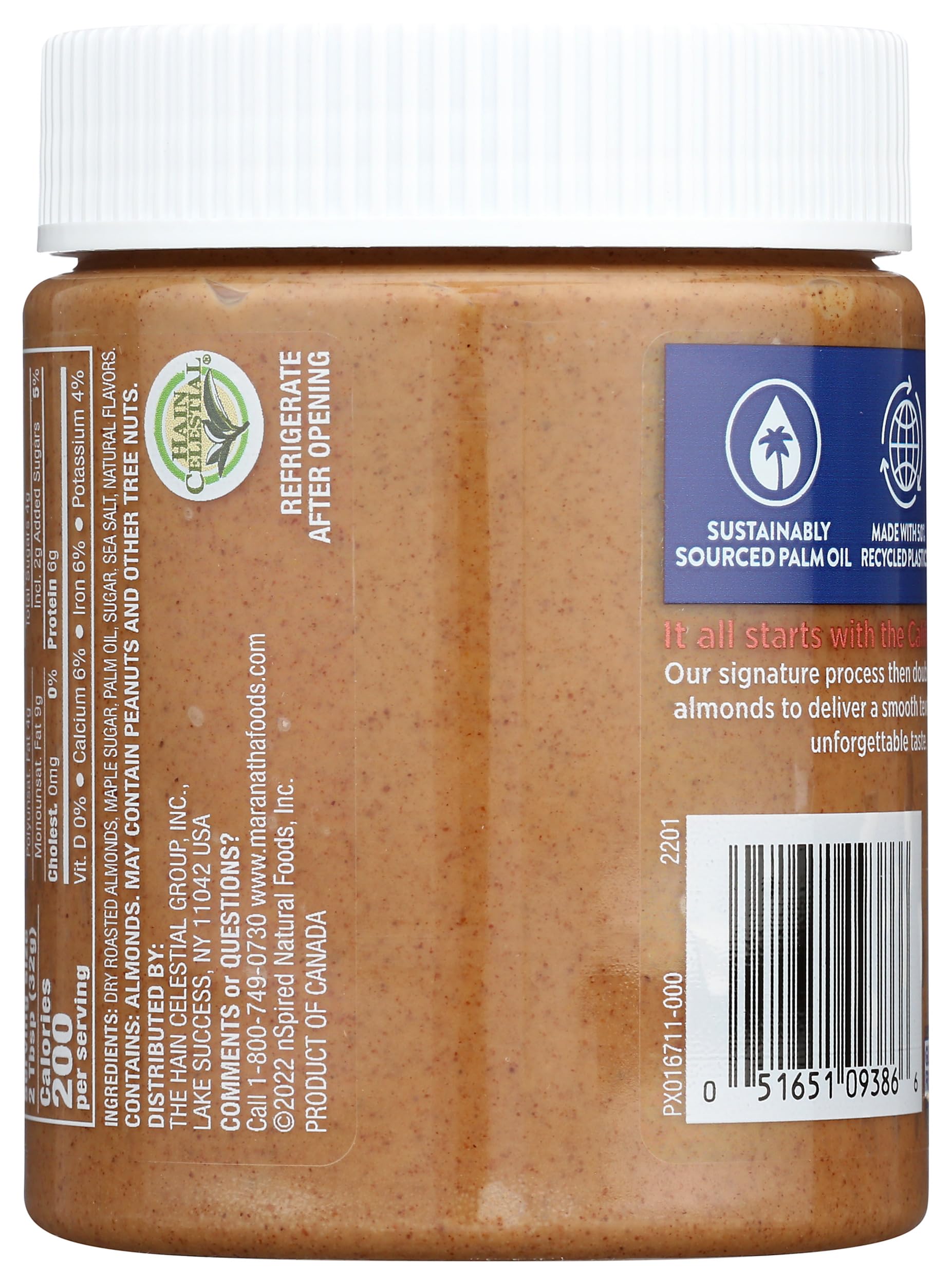 MaraNatha Creamy Roasted Maple Almond Butter, No Stir, 12 Ounce Jar