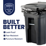 Plasticplace 95-96 Gallon Garbage Can Liners Heavy Duty 1.5 Mil Black Trash Bags Tear-Resistant Outdoor Garbage Bags for Rollaway Bins Large 61" x 68"