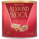 Brown & Haley Almond ROCA The Original Buttercrunch Toffee with Almonds Canister - Individually Wrapped Chocolate for Holiday Gift Basket - Gluten