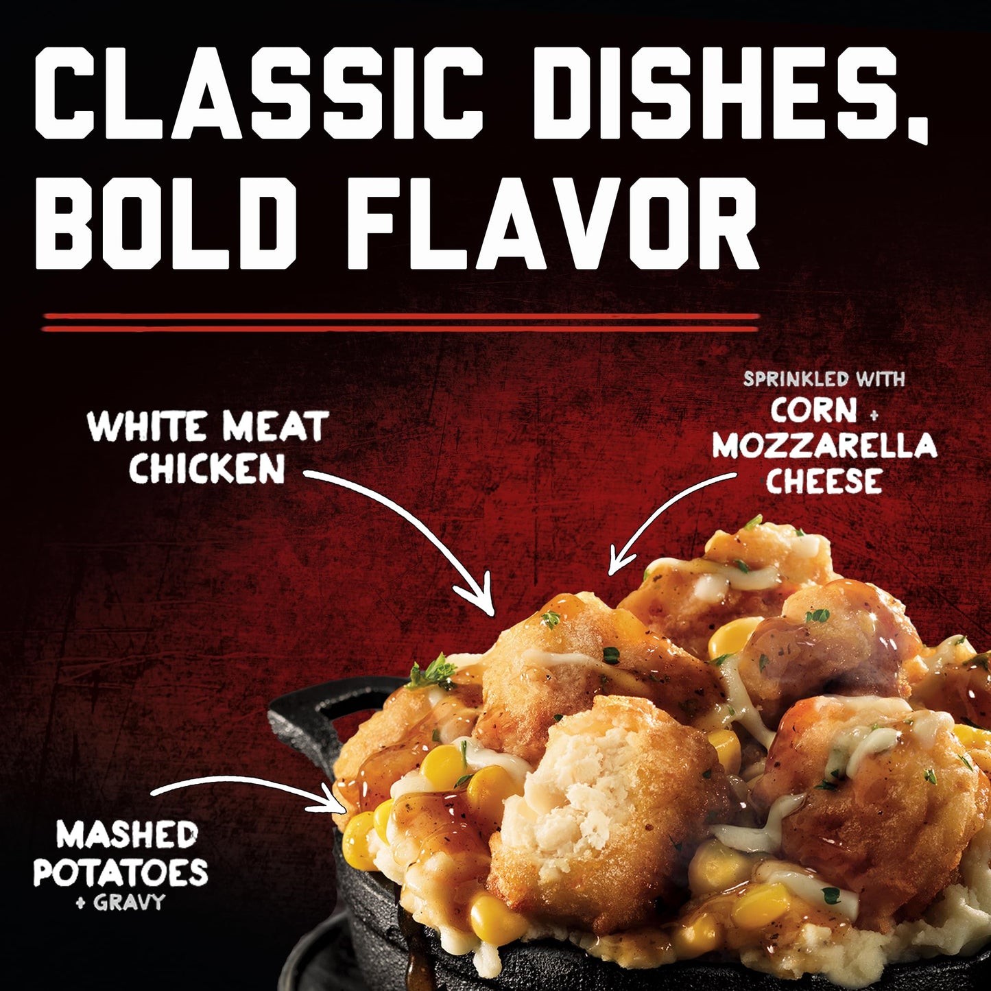 Banquet Mega Bowls Country Fried Chicken, Frozen Meal, 14 Ounce