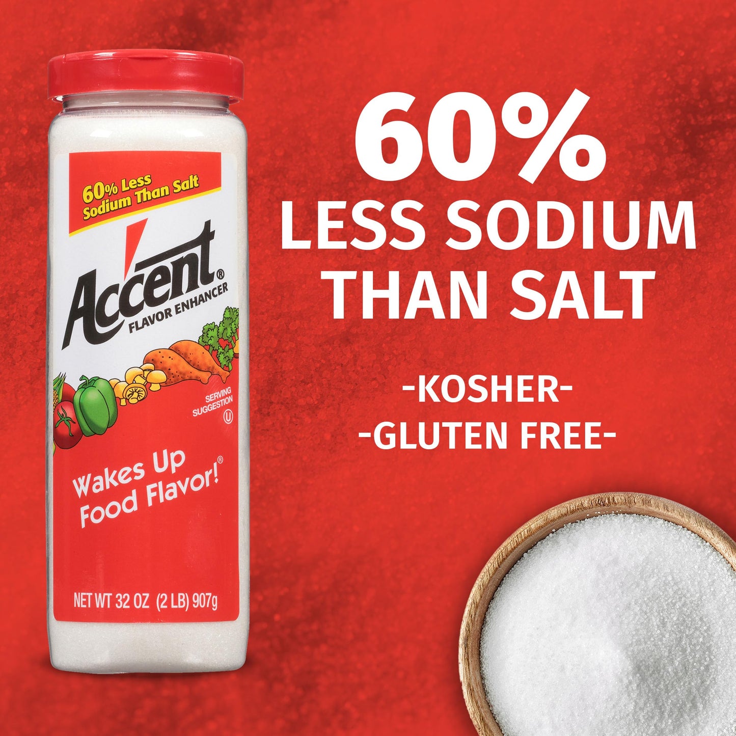 Ac'cent Flavor Enhancer Shaker, 2 lb. Units (Pack of 2)
