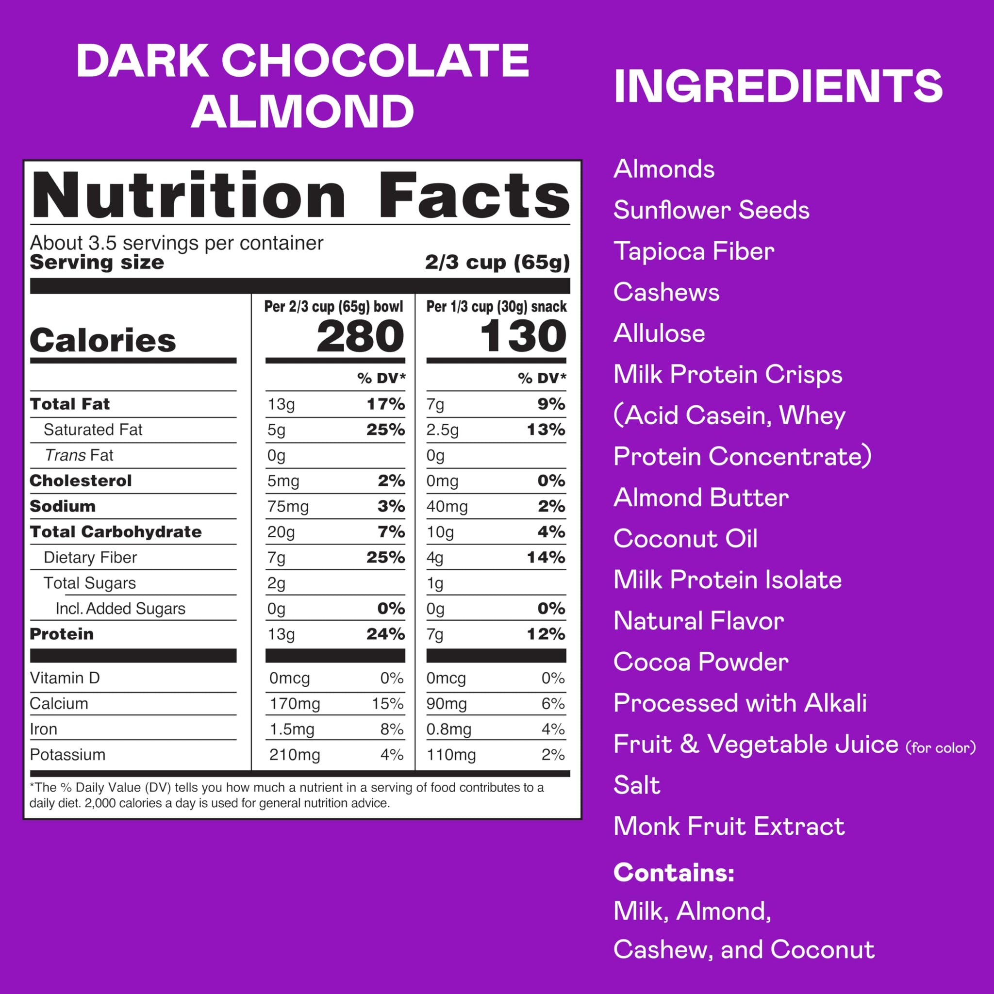 Magic Spoon High Protein Granola Low Sugar - 3 Pack, Dark Chocolate - Low Carb Sugar Free Protein Snacks & Breakfast Food - Grain & Gluten Free