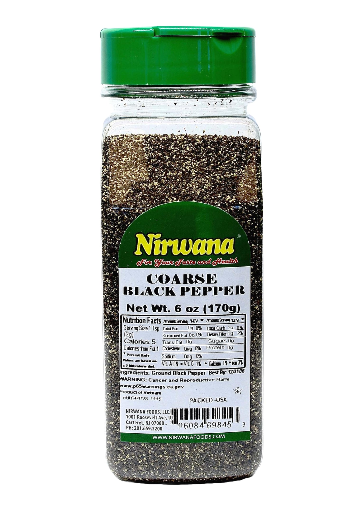 Coarse Black Pepper - Premium Grade Peppercorns for Grinder Refill, Bold Flavor for Cooking, Marinades & Seasoning - Perfect for Salt and Pepper