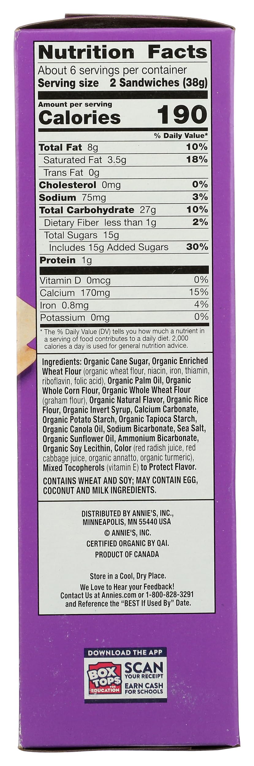 Annie's Homegrown Organic Birthday Cake Graham Sandwiches, 8 OZ