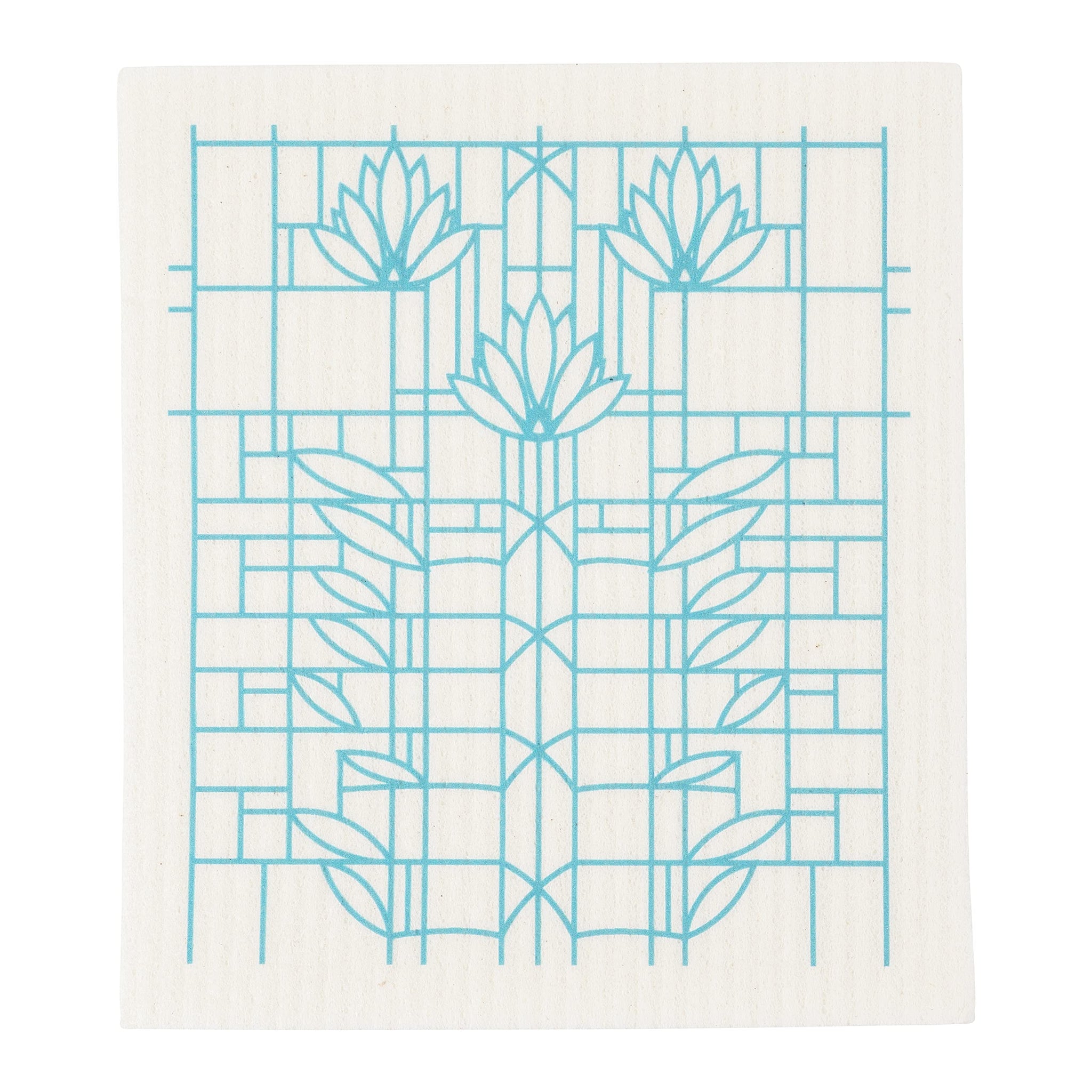 KAF Home Frank Lloyd Wright Swedish Dish Cloths (6.7 x 7.5-inch) - Set of 3 Reusable, Absorbent Cellulose Sponge Towels for Kitchen, Cleaning