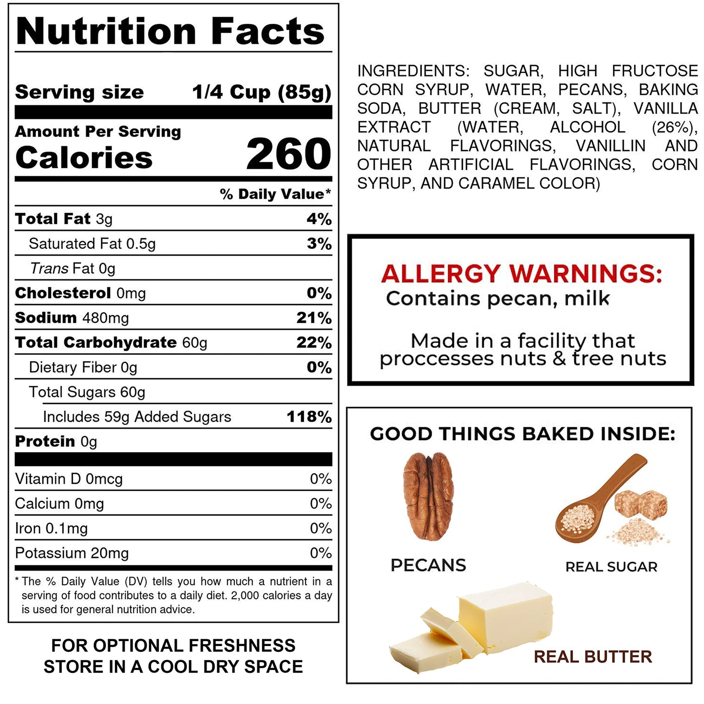 Brittle (set of 4 bags) 6 oz. per bag Homemade Arndts Fudgery DBA The Amish-Buggy (Pecan Brittle (4 Bags))