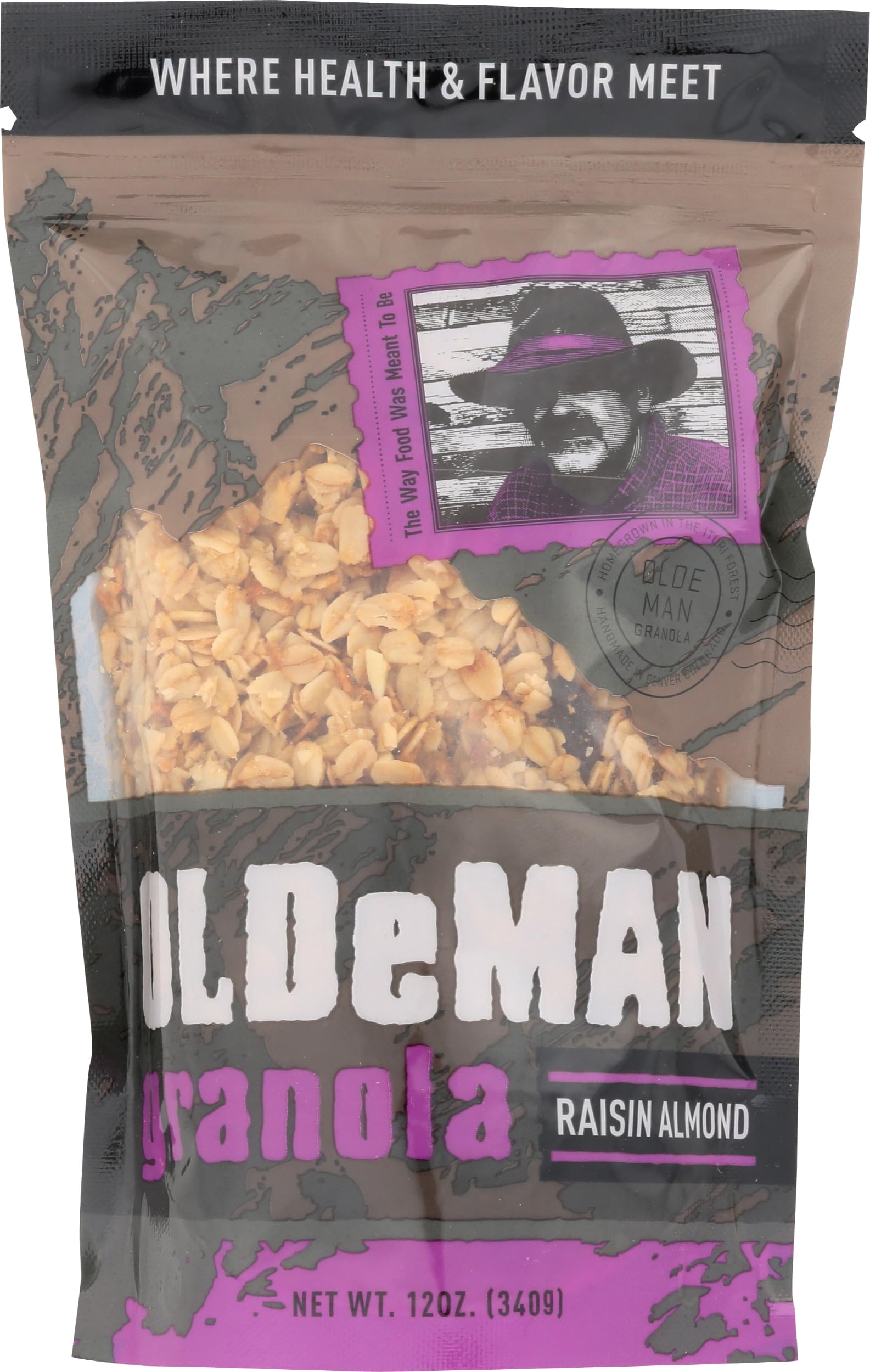 Olde Man Granola Gluten Free Granola - Non-GMO Healthy Granola Cereal - Soft Whole Grain Oats, Butter, Brown Sugar - Handmade in Colorado (Raisin