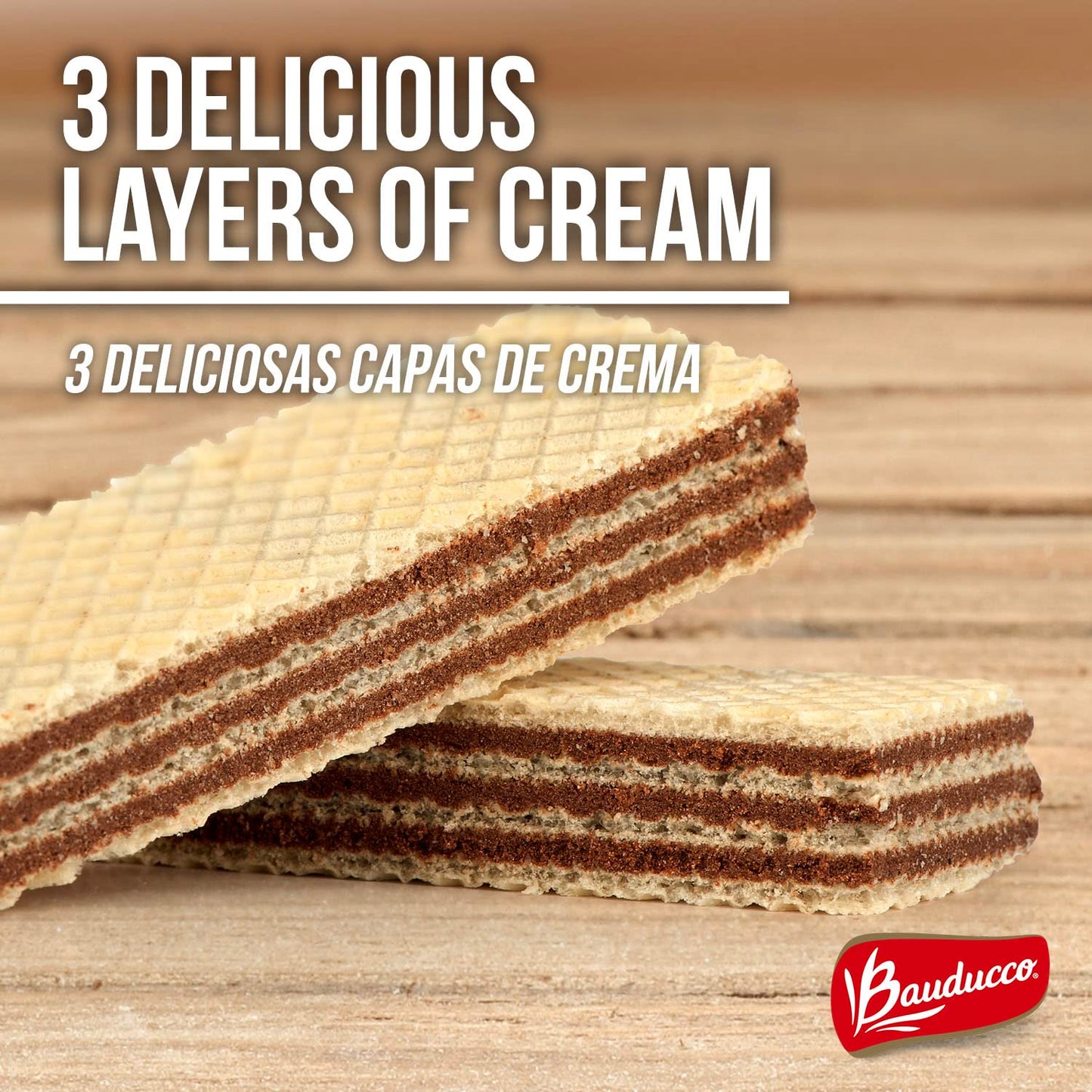 Bauducco Chocolate Wafers - Crispy & Delicate Wafer Cookies With 3 Delicious, Indulgent Decadent Layers of Chocolate Flavored Cream- Vegan and Kosher
