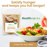 Healthworks Superfoods Organic Quinoa White Whole Grain Raw - 80 Oz / 5 Lbs - Protein, Fiber & Iron - Peruvian Origin - Rice & Pasta Substitute